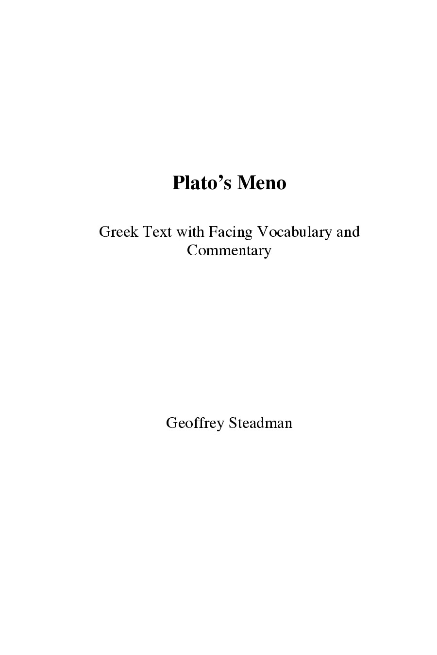 Plato’s Meno