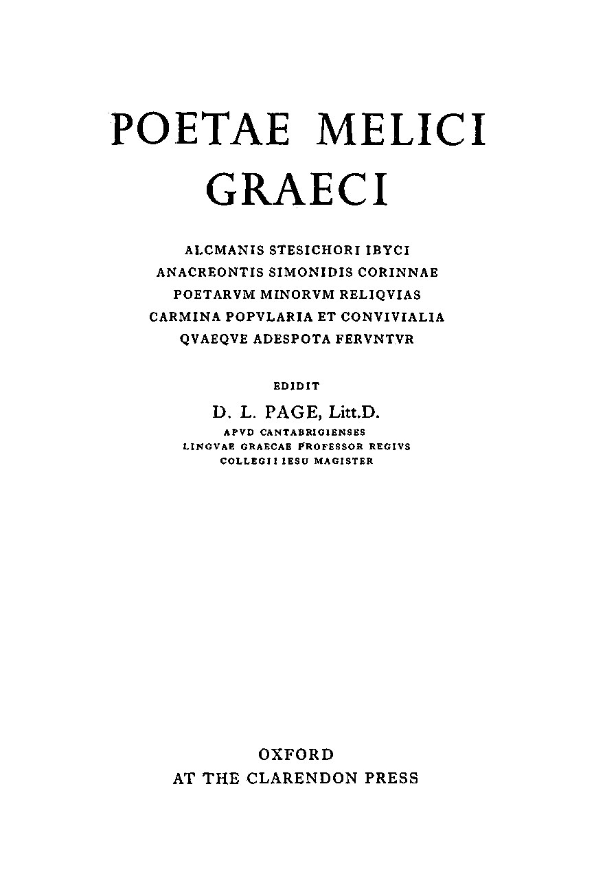 Poetae Melici Graeci